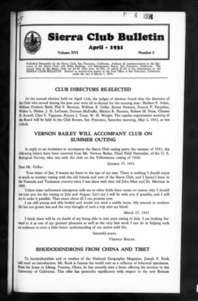 Sierra Club Bulletin 1931 Vol 16 No 2 April thumbnail